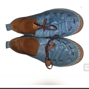 Spring Step Kids Moccasins in Blue and Brown